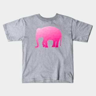 Elephant hot pink ombre geometric mesh pattern Kids T-Shirt